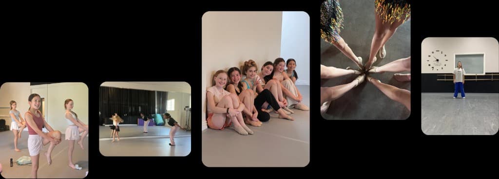 Collage of dancers at 925 Dance Collective — classes, studio life, and community